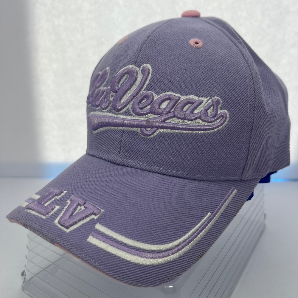 Las Vegas Lilac Lavender Embroidered Baseball‎ Cap LV Logo Pink Accent Chelona